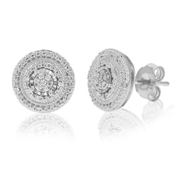 1/10 cttw round cut lab grown diamond .925 sterling silver stud earrings push back prong set