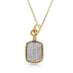 1/2 cttw emerald shape diamond composite pendant necklace 14k yellow gold cable