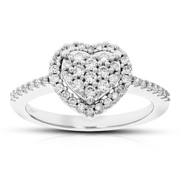 1/2 cttw round cut lab grown diamond wedding engagement ring .925 sterling silver prong set