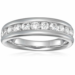 1/2 cttw comfort fit diamond wedding band in 14k yellow gold channel
