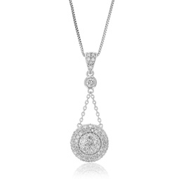 3/4 cttw lab grown diamond pendant necklace .925 sterling silver 2/5 inch with 18 inch chain