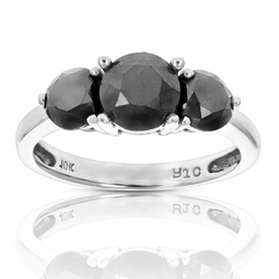 3 cttw 3 stone black diamond engagement ring 10k white gold 3 prong