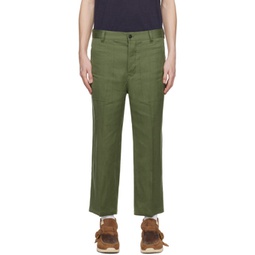 Green Alda HW Trousers 241487M191004