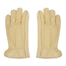 Beige Leather Gloves 241487M135000