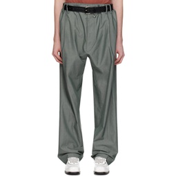 Gray Layered Trousers 241314M191018