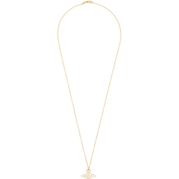 Gold Thin Lines Flat Orb Necklace 241314M145015
