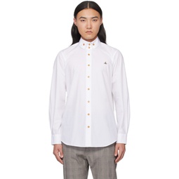 White 2 Button Krall Shirt 241314M192032