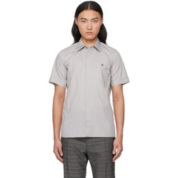 Gray Embroidered Shirt 241314M192028