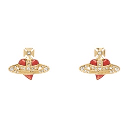 Gold New Diamante Heart Earrings 241314F022052