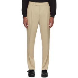 Beige Creased Trousers 232948M191000