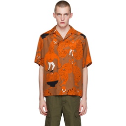 Brown   Orange Printed Shirt 241948M192022