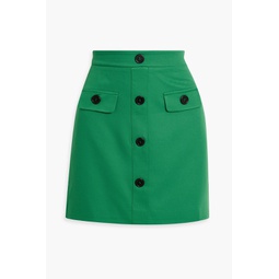 Emie button-embellished crepe mini skirt