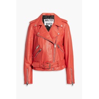 Allison belted leather biker jacket