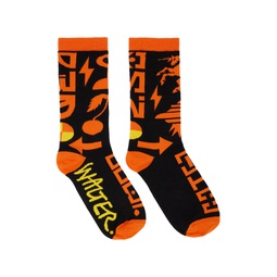 Black   Orange Dawleetoo Socks 241278M220002