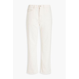 Cropped high-rise straight-leg jeans