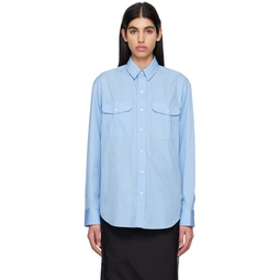 Blue Oversize Shirt 231277F109001
