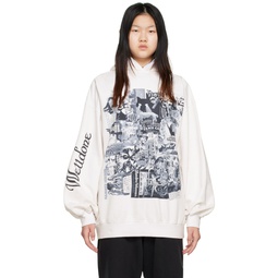 White Horror Collage Hoodie 222327F097006