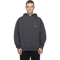 Grey Logo Patched Hoodie 212327M202022