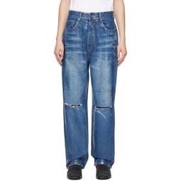 Blue Foil Jeans 231327M186001