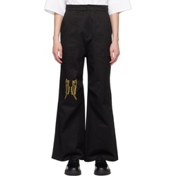 Black Embroidered Trousers 231327M191012
