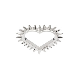 Silver Small Spike Heart Ring 231327M147000