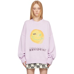 Purple Knit Smiley Sweater 221327F096002