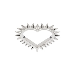 Silver Small Spike Heart Ring 231327F024000