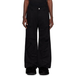 Black Layered Cargo Pants 241327M191007