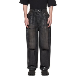 Black Foil Coated Jeans 231327M186000