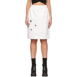 White Sequin Midi Skirt 221327F090013