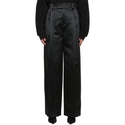 Black Polyester Trousers 221327F087002