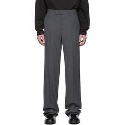 Grey Wool Trousers 221327M191008