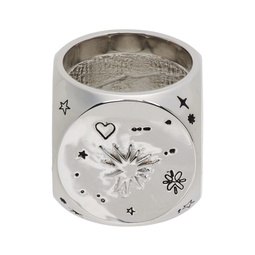 Silver Logo   Graphic Dice Ring 221327M147004