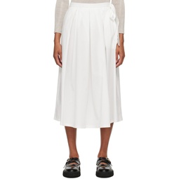 White Donata Midi Skirt 241183F092000