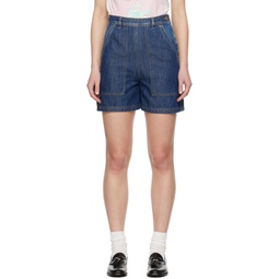 Navy Elica Denim Shorts 241183F088001