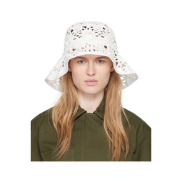 White Macrame Bucket Hat 241183F016000