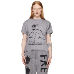 Gray Mushroom Snoppy T Shirt 241944F110001