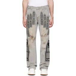 Gray Patch Trousers 241389M186018