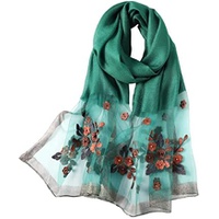 WINCESS.YU Silk Scarf for Women Lightweight Shawls and Wraps for Weddings Fashion Pashmina Shawl Embroidered Scarves