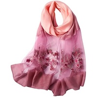 WINCESS.YU Silk Scarf for Women Lightweight Shawls and Wraps for Weddings Fashion Pashmina Shawl Embroidered Scarves