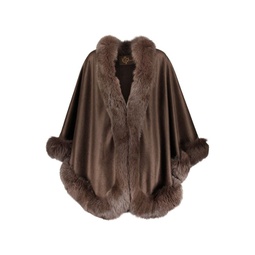 Made For Generations Sherling Trim Cashmere & Wool Blend Cape