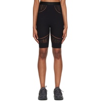 Black Jacquard Sport Shorts 222017F541002
