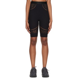 Black Jacquard Sport Shorts 222017F541002