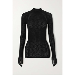 WOLFORD + NET SUSTAIN + SIMKHAI stretch pointelle-knit top