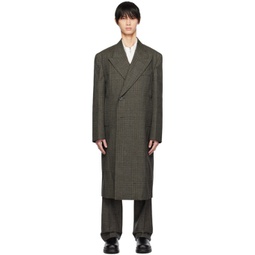 Gray Double-Breasted Coat 232704M176003