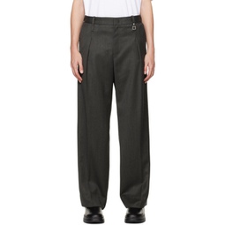 Gray Tapered Trousers 232704M191005