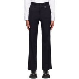 Navy Creased Trousers 231704M191008
