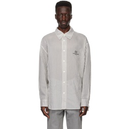 Gray Striped Shirt 241704M192018