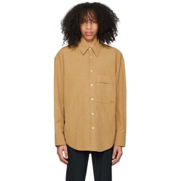 Brown Button-Down Shirt 231704M192016