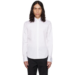 White Spread Collar Shirt 232704M192018